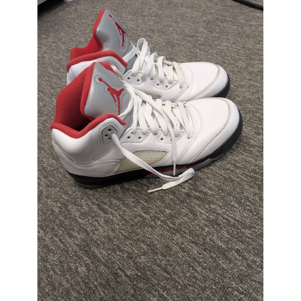 Air Jordan 5 Retro White Red‎ Youth Kids Sneakers Size 6Y 440888 102